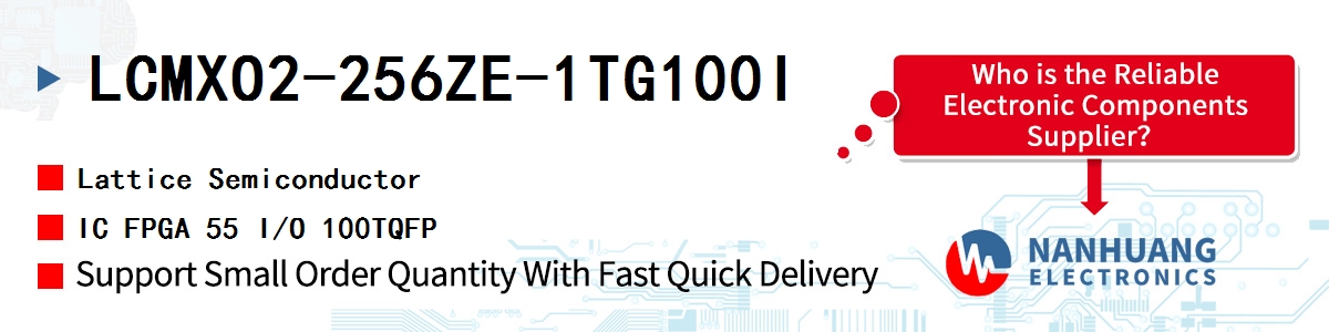 LCMXO2-256ZE-1TG100I Lattice IC FPGA 55 I/O 100TQFP