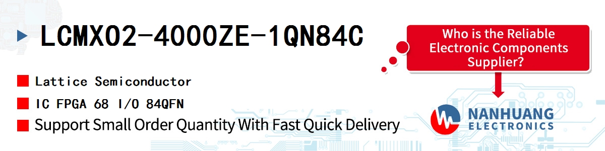 LCMXO2-4000ZE-1QN84C Lattice IC FPGA 68 I/O 84QFN