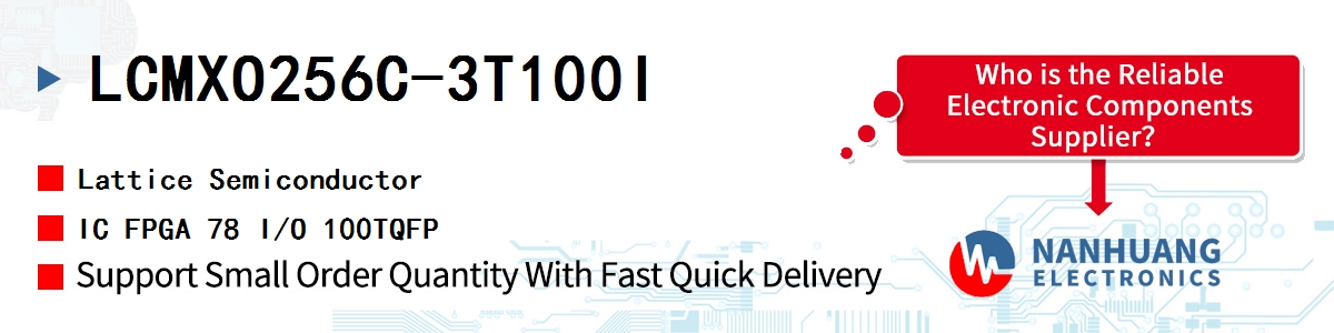 LCMXO256C-3T100I Lattice IC FPGA 78 I/O 100TQFP