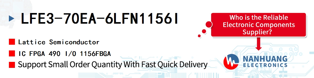 LFE3-70EA-6LFN1156I Lattice IC FPGA 490 I/O 1156FBGA