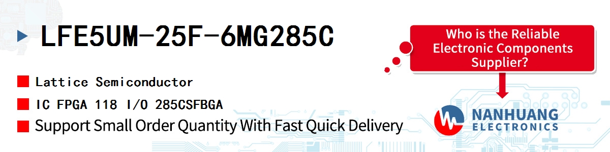 LFE5UM-25F-6MG285C Lattice IC FPGA 118 I/O 285CSFBGA