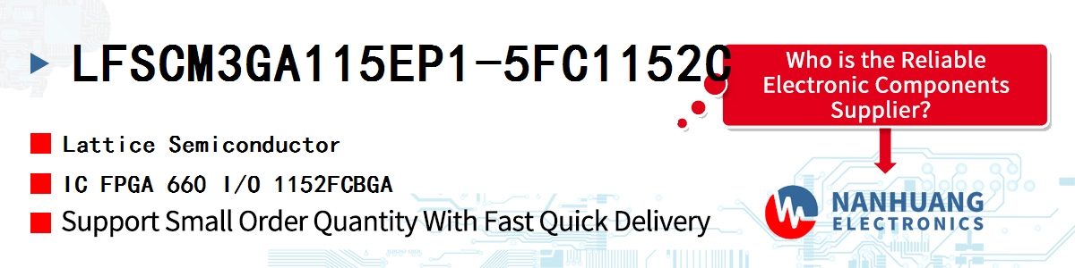 LFSCM3GA115EP1-5FC1152C Lattice IC FPGA 660 I/O 1152FCBGA