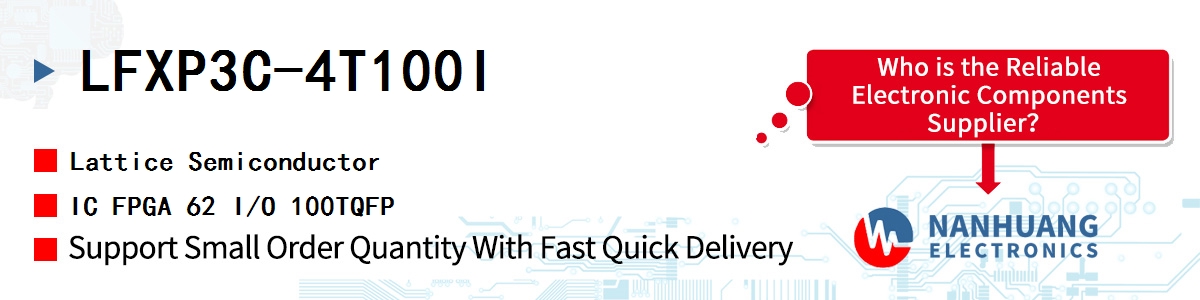 LFXP3C-4T100I Lattice IC FPGA 62 I/O 100TQFP