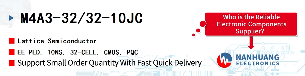 M4A3-32/32-10JC Lattice EE PLD, 10NS, 32-CELL, CMOS, PQC