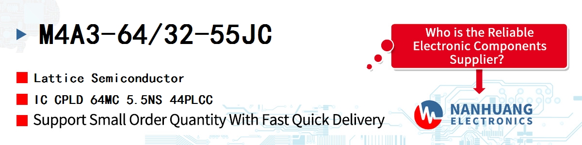 M4A3-64/32-55JC Lattice IC CPLD 64MC 5.5NS 44PLCC